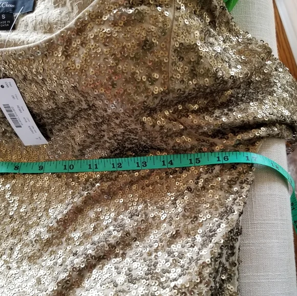 New! J Crew Gold Sequin Boatneck Top in Small - Picture 6 of 8